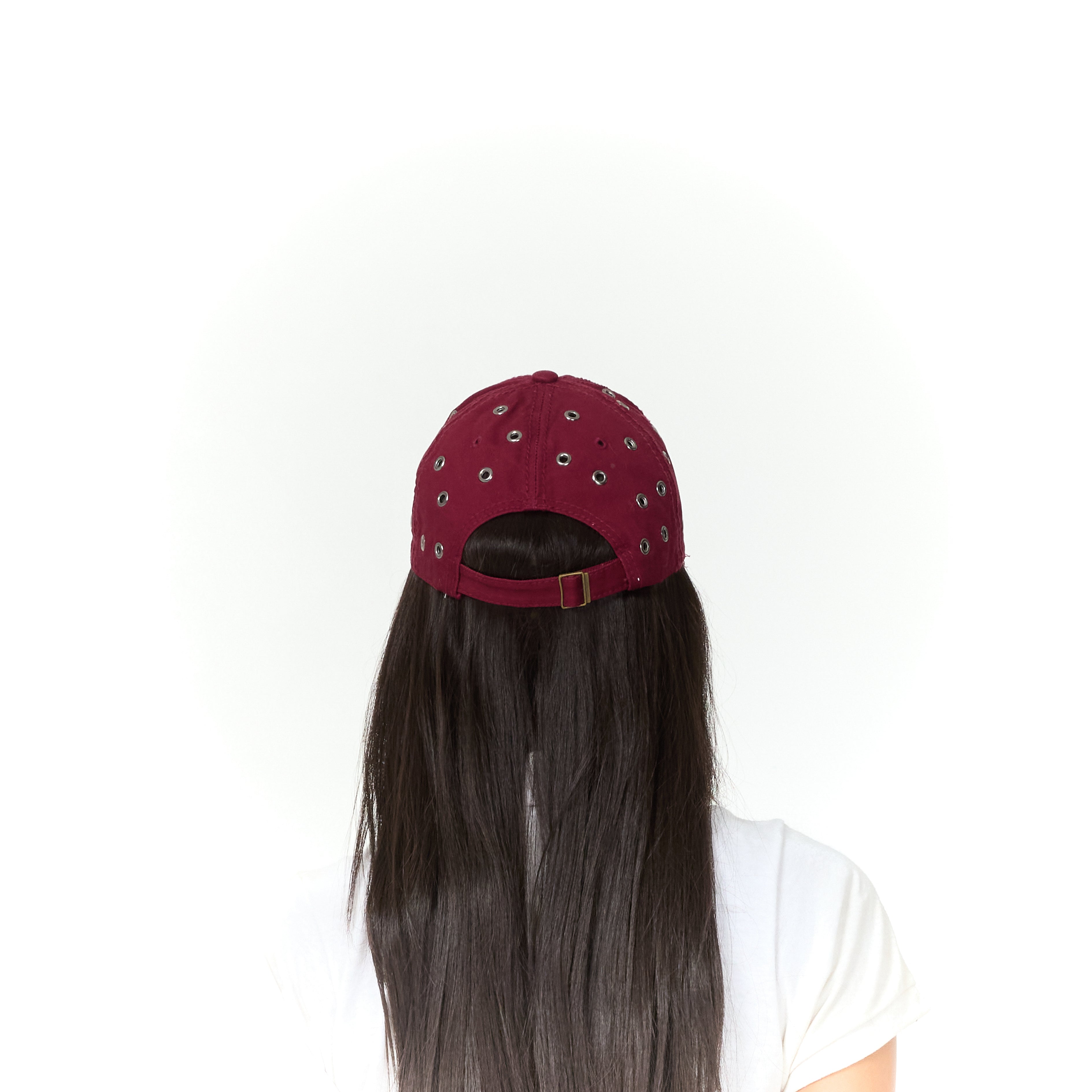 Burgundy Metal Thrashed Hat