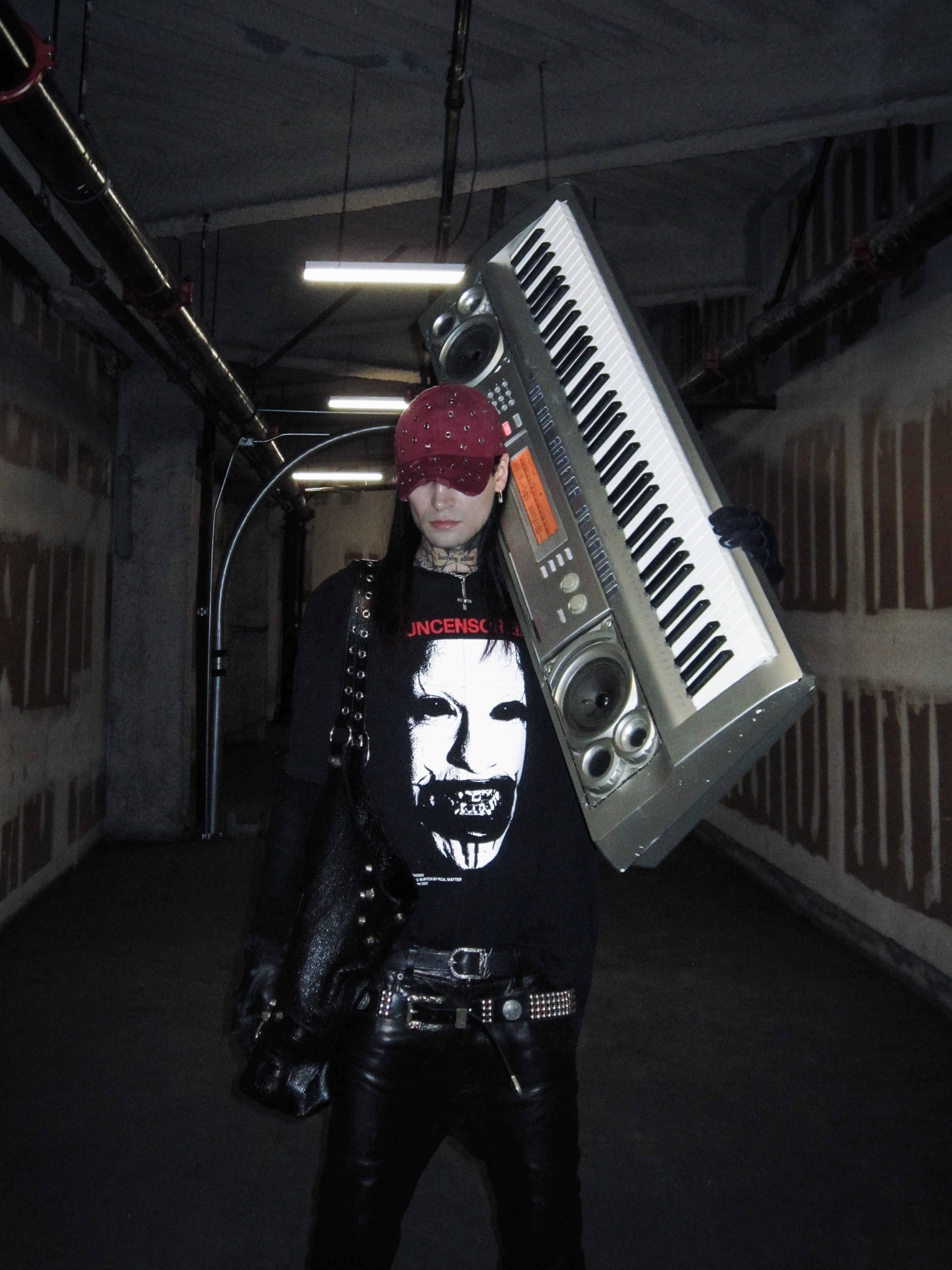 Burgundy Metal Thrashed Hat